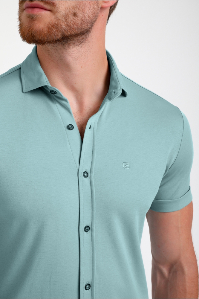 JERSEY KORTE MOUWEN OVERHEMD 335934 OCEAN BLUE